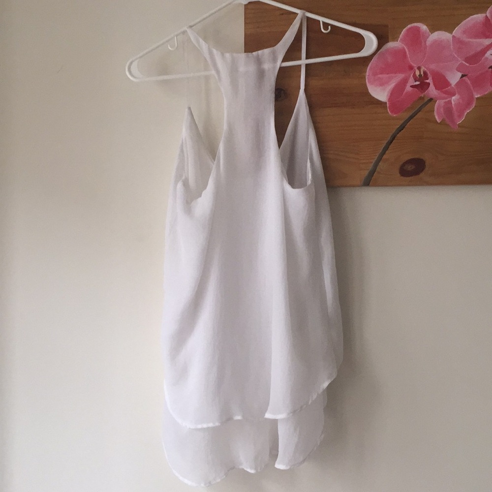 Bershka Flowy White Tank Top - Picture 3 of 5